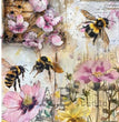Bee & Flower Collage Quad (#289) Rice Paper - Carte Italiano