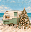 Seafoam Christmas Retreat Decoupage Paper - Flippin Furniture