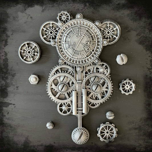 LaBlanche Steampunk Clock Silicone Mould - Decoupage Queen