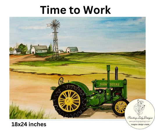 Time to Work (John Deere) Decoupage Paper - Painting Lady Designs
