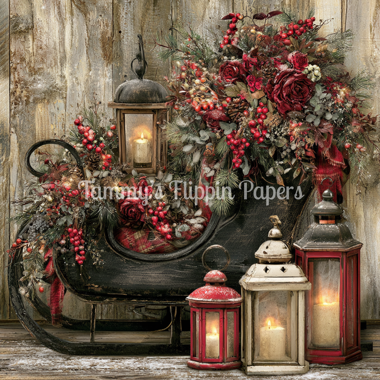 Victorian Christmas Sleigh Tissue Paper - Flippin Furniture