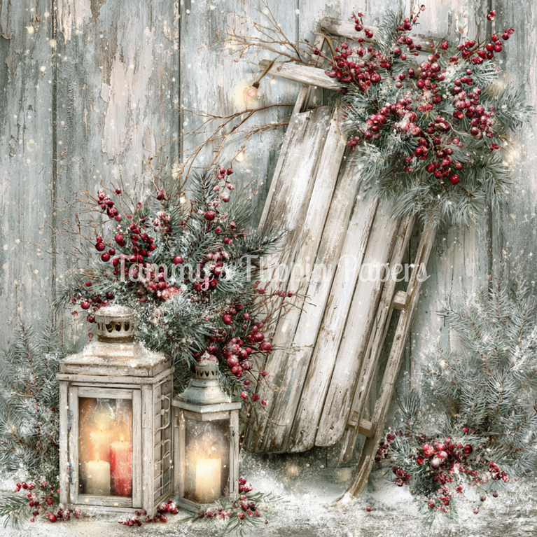 White Berry & Pine Sled Tissue Paper - Flippin Furniture