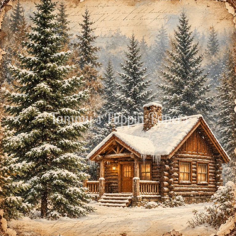 Winter's Cozy Retreat Decoupage Paper - Flippin Furniture