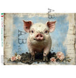 Mud Kissed Piglet Portrait Rice Paper (870) - Carte Italiano