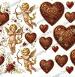 Gilded Cupid Hearts Rice Paper (DC938) - Decoupage Central