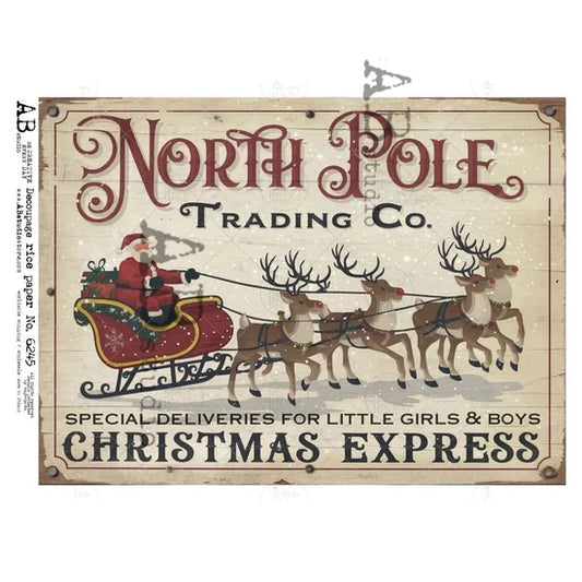 Christmas Sign Christmas Express (#6245) Rice Paper - AB Studio