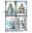 Blue Christmas Quad (#6303) Rice Paper - AB Studios