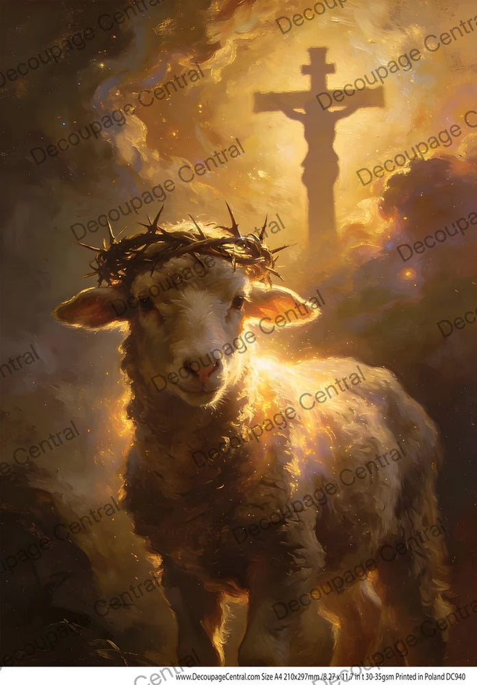 Lamb of Redemption Rice Paper (DC940) - Decoupage Central