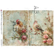 Garden Bird & Hen Duo Rice Paper (624) - Le Petit Paris/AB Studios