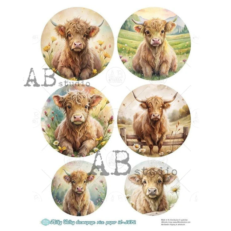 Highland Calf Multi Rice Paper (#ID1072) - Milky Valley