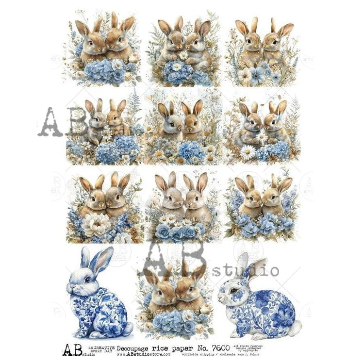 Spring Bunny Love Minis Rice Paper (7600) - AB Studios