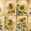 Sunflower Letters & Bee Rice Paper (DC934) - Decoupage Central