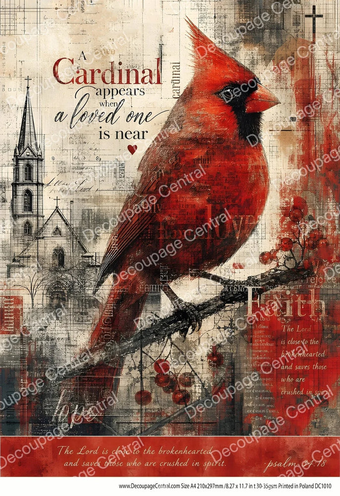 When Cardinals Appear Rice Paper (DC1010) - Decoupage Central