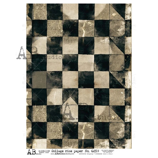 Black Check (#6859) Rice Paper - AB Studio