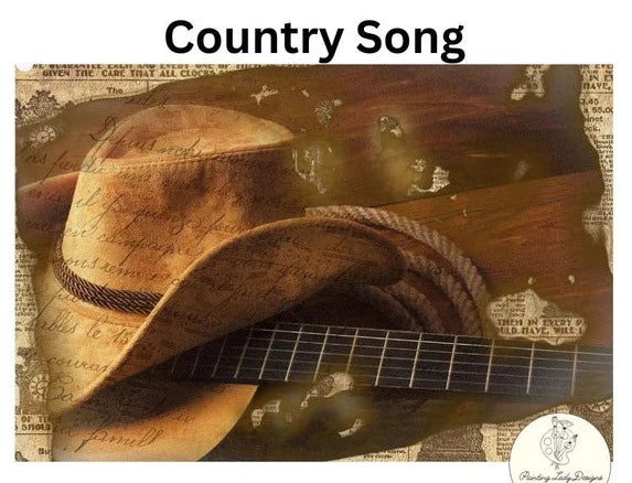 Country Song Decoupage Paper - Painting Lady Designs