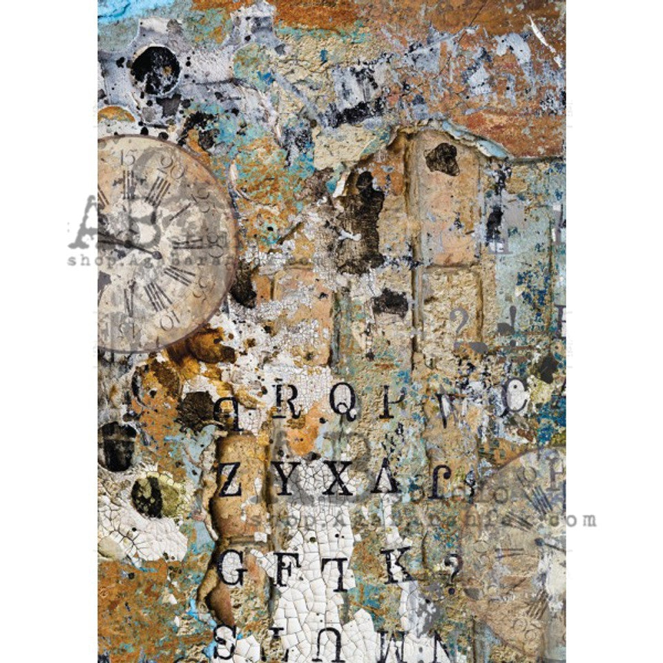 Chippy Rusty Wall (#0145) Rice Paper- AB Studios