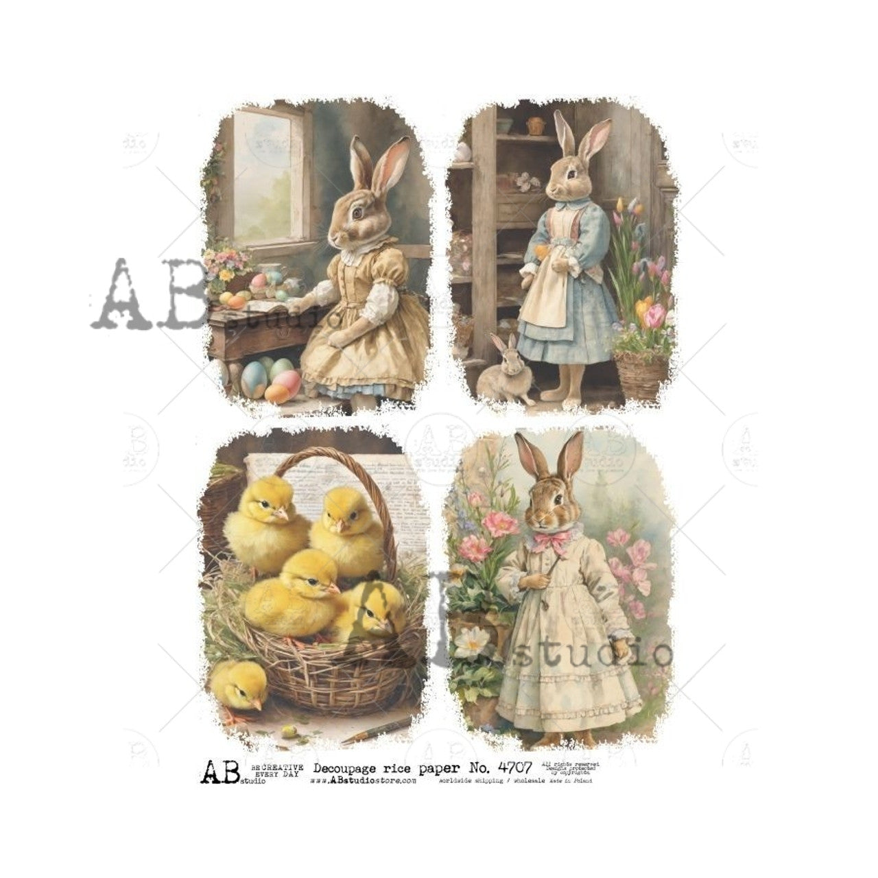 Ladies in Dresses 4 Pack (#4707) Rice Paper- AB Studios Decoupage Queen