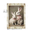 Pair of Bunnies with Pink Bows (#4784) Rice Paper- AB Studios