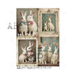 Framed Bunny Families (#4786) Rice Paper- AB Studios