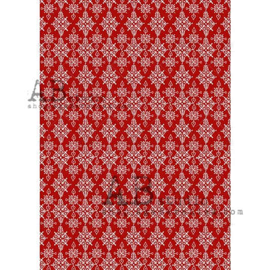 Red & White Snowflakes Pattern (#0434) - AB Studios
