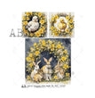 Wreath Framed Easter Chicks & Bunnies (#4877) Rice Paper - AB Studios