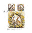 Wreath Framed Easter Bunnies (#4880) Rice Paper- AB Studios