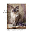 Lavender Kitty on a Book (#4950) Rice Paper- AB Studios