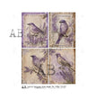 Lavender Birds Four Pack (#4986) Rice Paper- AB Studios