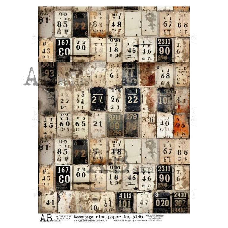 Grungy Rusty Number Tags  (#5196) - AB Studios