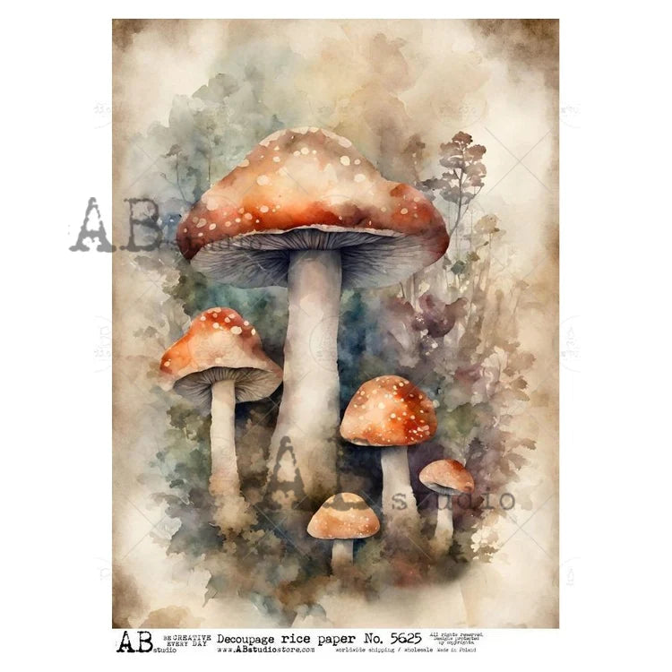 Woodland Amanita (#5625) Rice Paper - AB Studios