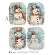 Rustic Snowman Quad (#6172) Rice Paper - AB Studios