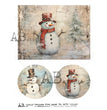 Rustic Snowman Trio (#6174) Rice Paper - AB Studios