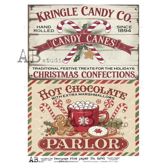 Christmas Kringle Candy Co. & Hot Chocolate Parlor (#6241) Rice Paper - AB Studio