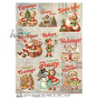 Retro Christmas Greeting Collage (#6254) Rice Paper - AB Studio