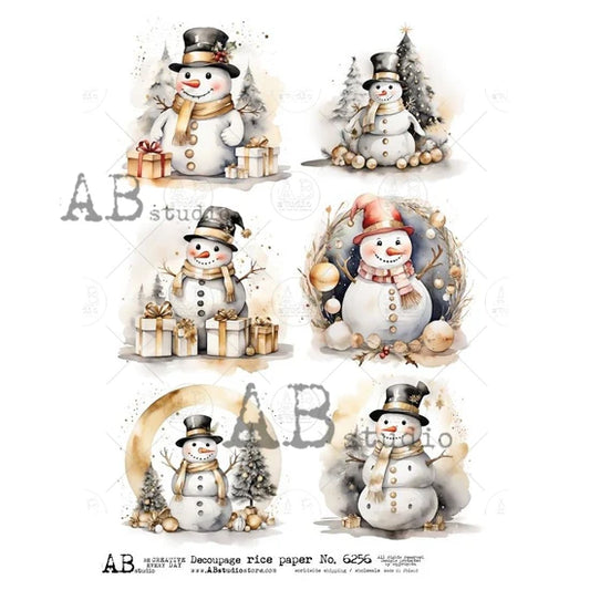 Snowman Multi (#6256) Rice Paper - AB Studios