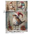 Christmas Bird Trio (#6272) Rice Paper - AB Studios
