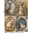 Four Oval Bunny Portraits(#6326) Rice Paper - AB Studios
