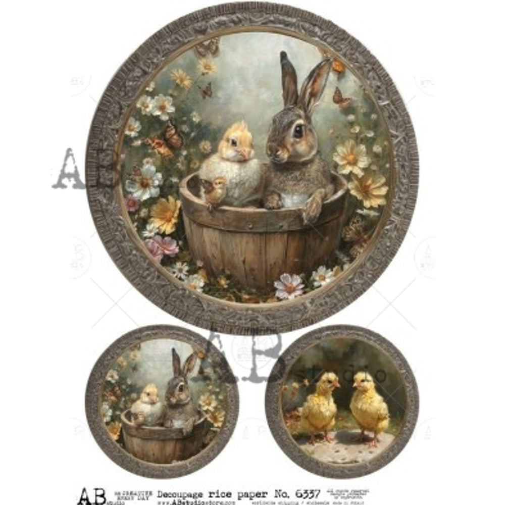 Round Easter Window Scenes(#6337) Rice Paper - AB Studios
