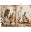 Girl with Easter Rabbit & Eggs 2 Pack (#6403) Rice Paper - AB Studios
