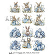 Blue Plaid Bunny Die Cuts (#6506) Rice Paper- AB Studios