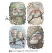 4 Pastel Birds (#6547) Rice Paper- AB Studios