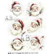 Vintage Santa Faces (#7091) Rice Paper- AB Studios