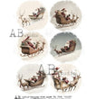 Santa in Sleigh with Reindeer (#7141) Rice Paper- AB Studios