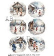 Children & Snowmen (#7216) Rice Paper- AB Studios