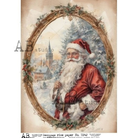 Vintage Santa Portrait (#7242) Rice Paper- AB Studios