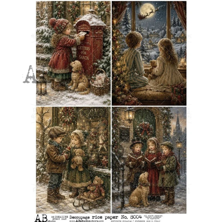 Christmas Wishes (#8004) Rice Paper- AB Studios