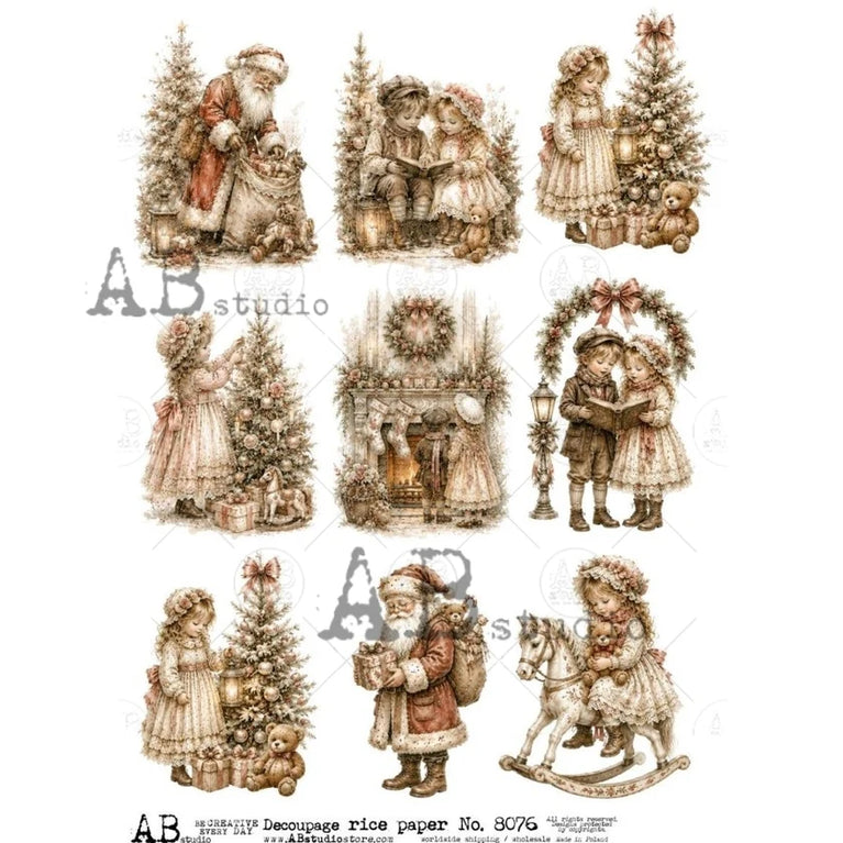 Victorian Christmas Rice Paper (#8076)- AB Studios