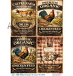 Vintage Feed Sack Collection (#ID1192) Rice Paper - Milky Valley