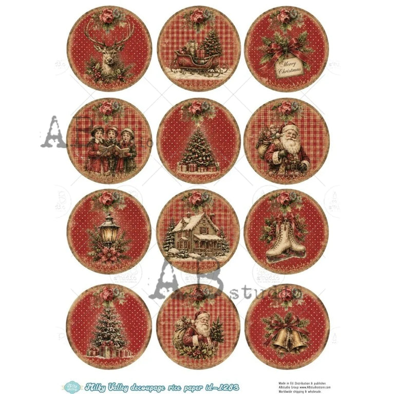Christmas Rounds (#ID1283) Rice Paper - Milky Valley