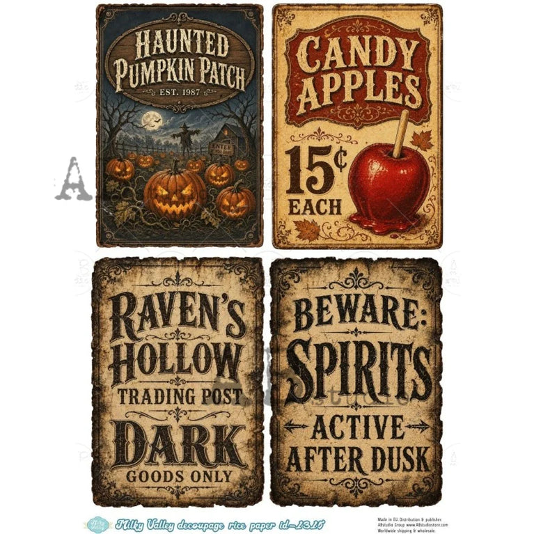 Halloween Market Signs (#ID1315) Rice Paper - Milky Valley